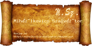 Mihálkovics Szalvátor névjegykártya
